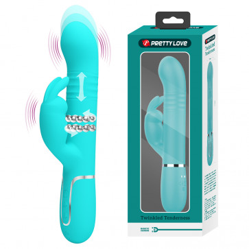 Вибромассажер с поступательным движением серии Pretty Love - Coale Twinkled Tenderness Green 7 vibration functions 4 rolling functions, BW-500013-1