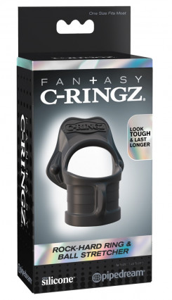 Fantasy C-Ringz Rock Hard Ring & Ball-Stretcher - Black