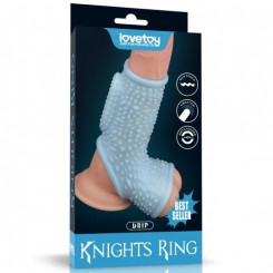 Насадка на член - Vibrating Drip Knights Ring With Scrotum Sleeve Blue
