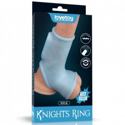 Насадка на член - Vibrating Silk Knights Ring With Scrotum Sleeve Blue