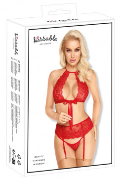 Комплект білизни - 2214547 Kissable Suspender Set Red - S/M