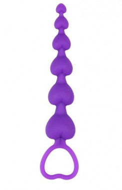 Анальная цепочка Heart Booty Beads-Purple