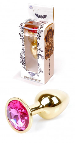 Анальная пробка Boss Series - Jewellery Gold PLUG Pink S, BS6400017