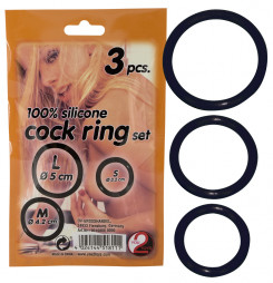 Эрекционные кольца - Silicone Cock Ring Set, 3 шт.