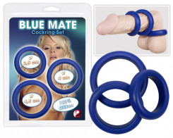 Эрекционные кольца - Blue Mate Cockring Set, 3 шт.