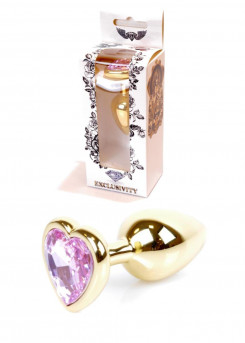Анальна пробка - Jewellery Gold Heart Plug Rose