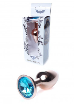 Анальна пробка - Jewellery Red Gold Plug Light Blue