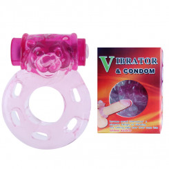 Vibration and condom ring Lion Pink