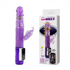 Hi-tech вибратор - Jelly Clit Vibe with Pearls, Vibr, Rotat. Up&Down, Purple, 24cm