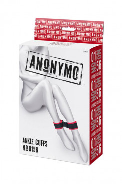 Наручники - Anonymo handcuffs, velour, red, 29 cm