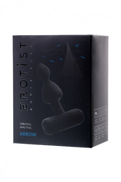 Анальная вибропробка Erotist, черный, силикон, 8,5 см