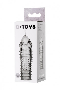 Насадка на пенис Toyfa A-Toys, TPR, прозрачный, 15,3 см
