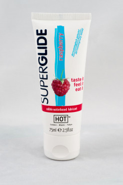 Оральная смазка - HOT Superglide Edible Lubricant Waterbased - RASPBERRY, 75мл
