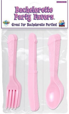 BP Pecker Party Utensils - Pink
