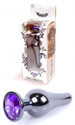 Анальная пробка Boss Series - Jewellery Dark Silver BUTT PLUG Purple, BS6400061