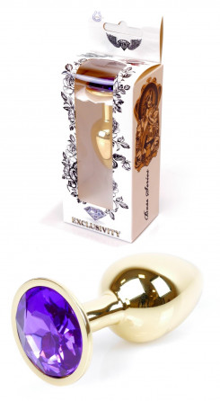 Анальная пробка Boss Series - Jewellery Gold PLUG Purple S, BS6400025