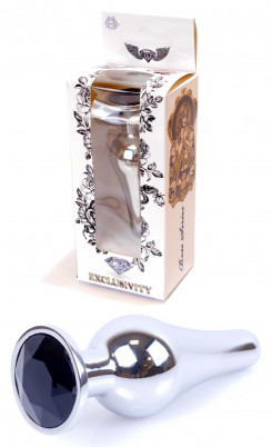 Анальная пробка Boss Series - Jewellery Silver BUTT PLUG Black, BS6400074