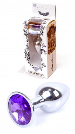 Анальная пробка Boss Series - Jewellery Silver PLUG Purple S, BS6400009
