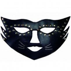 Черная маска кошки с  паетками