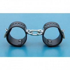 Черные кожаные наручники с металлическими замками