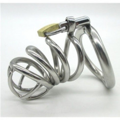 Stainless Steel Male Chastity Device With arc-shaped Cock Ring