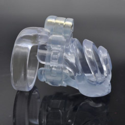 Small Red Resin Male Chastity Cage - Includes 4 RingsSmall Clear Resin Male Chastity Cage - Includes 4 Rings