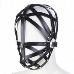 Кожаная маска Leather Black bondage Hoods