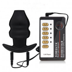 Анальная пробка с электростимуляцией  Electro-sex hollow silicone gel anal plug
