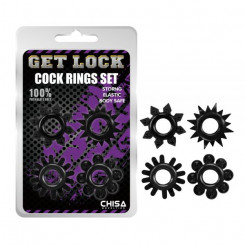 Набор черных эрекционных колец разной формы Cock Rings Set