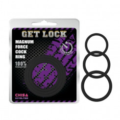 Эрекционные кольца разного размера черные Magnum Force Cock Ring
