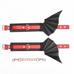 Demon wings PU leather handcuffs