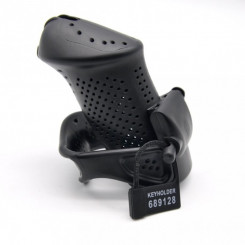 Male Chastity Device with Perforated design Cage BLACK
