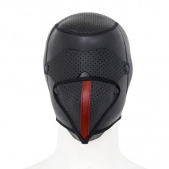 Неопреновая бондажная маска черная со сьемными элементами