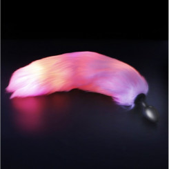 Светящаяся анальная пробка с пышным хвостом Fire Fox S