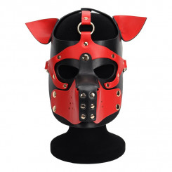 Неопреновая маска Puppy Face Leather Dog Mask Red