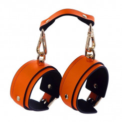 Наручники для бдсм игр Glow in the Dark Leather Hands Cuffs Orange