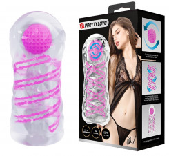 Мастурбатор с внутренней спиральной структурой и стимулирующим шариком Pretty Love - Transparent masturbator Pink, BM-009229N-1