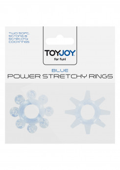 Набор из 2 шт колец на пенис Toy Joy - Power Stretchy Rings 2pcs Blue, 10459-BLUE