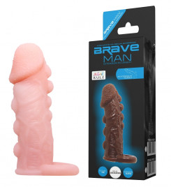 Насадка - презерватив Brave men - BI-016012-1 ( телесная )