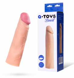 Насадка на пенис Toyfa A-Toys, SoftSkin, телесный, 16,5 см