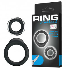 Эрекционные кольца - Ring Manhood Rings Black, 2 шт.