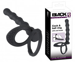 Насадка для двойного проникновения - Black Velvets Cock & ball ring