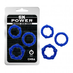 Ерекційні кільця - GK Power Beaded Cock Rings Blue