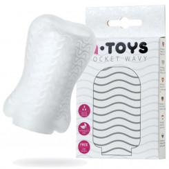 Мастурбатор Toyfa A-Toys Pocket Wavy, TPR, белый, 7,8 см (растягивается до 30 см)