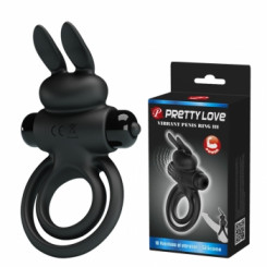 Эрекционное кольцо - Pretty Love Vibro Penis Ring Bunny III Black
