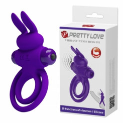 Эрекционное кольцо - Pretty Love Vibro Penis Ring Bunny III Blue