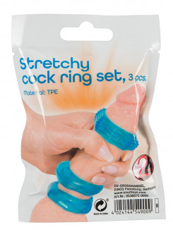 Эрекционные кольца - Stretchy Cock Ring Set, 3 шт.