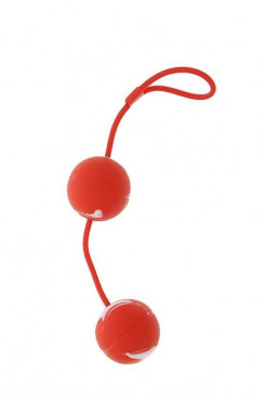 Вагинальные шарики - Marbilized Duo Balls, красный
