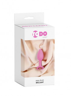 Анальный страз ToDo by Toyfa Brilliant, силикон, розовый, 7 см