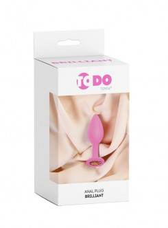 Анальный страз ToDo by Toyfa Brilliant, силикон, розовый, 8 см